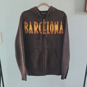 Vintage Y2k Lucky Brand Barcelona Zip Up Hoodie